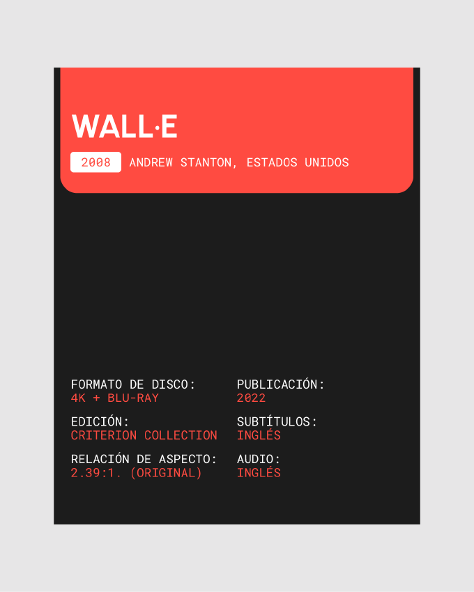Imagen diseñada como post de Instagram mostrando la ficha técnica del disco de Wall-E.
